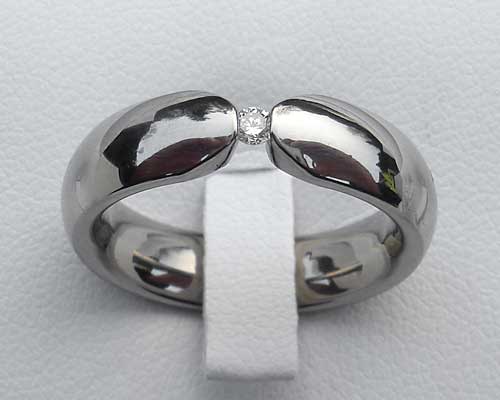 unusual tension set engagement ring