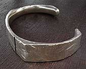 Unusual textured silver designer bracelet