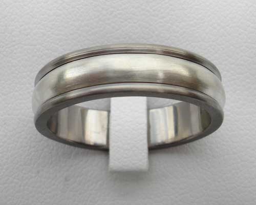 unusual white gold titanium wedding ring