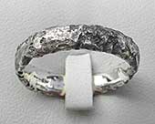 Unusual textured silver ring