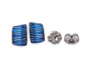 Titanium textured stud earrings featuring shimmering rainbow tones