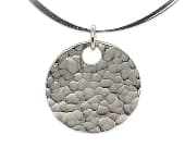 Titanium necklace showcasing a vibrant textured finish