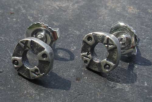Viking silver stud earrings