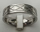 Wave pattern Celtic titanium ring