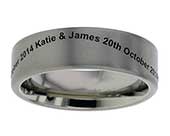 Engraved personalised wedding ring