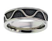 Wave design titanium ring