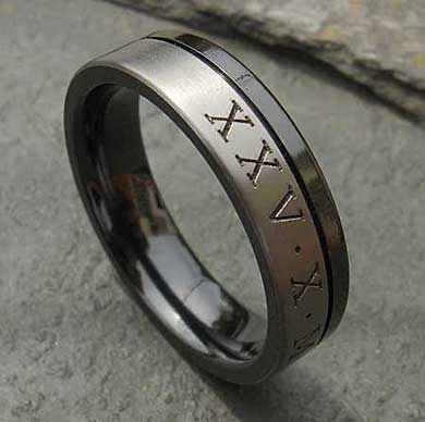 Wedding ring with Roman numerals