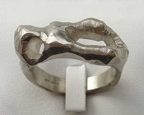 weird designer silver ring