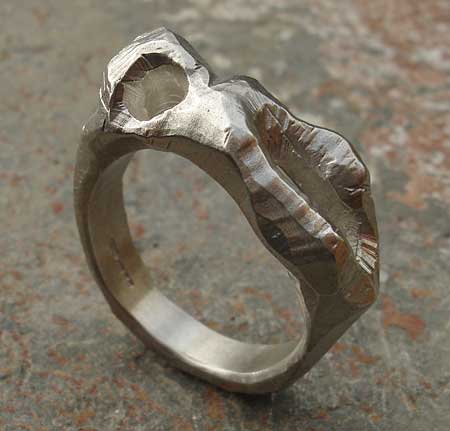 weird silver designer ring