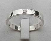 White diamond silver engagement ring