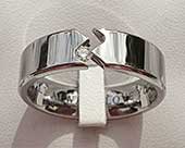 White diamond titanium engagement ring