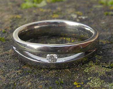 White diamond titanium engagement ring