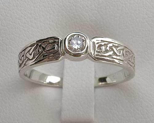 Scottish Celtic diamond engagement ring