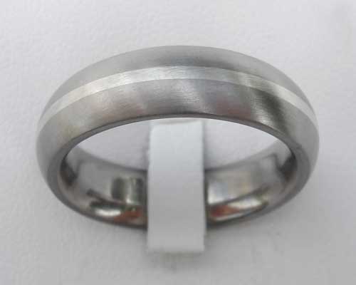white gold inlaid titanium wedding ring