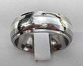 White gold inlay titanium wedding ring