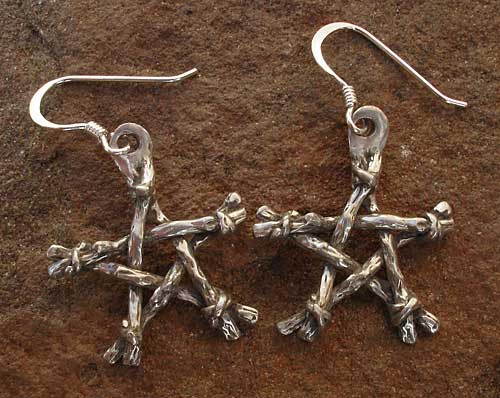 wicca pentagram earrings