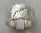 Silver diamond wedding ring