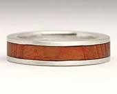 Wood inlay wedding ring