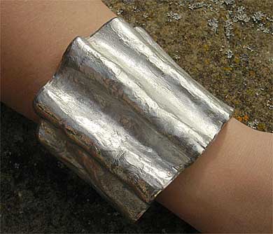 womens chunky pewter cuff bracelet