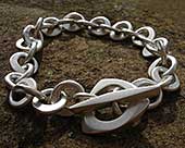 Womens contemporary silver chain bracelet