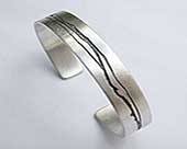 Womens contemporary silver cuff bracelet