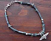 Designer beaded silver bracelet