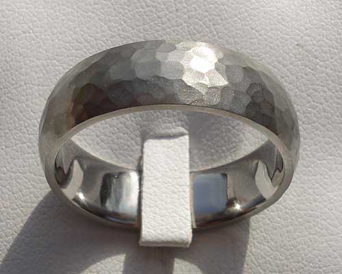 Hammered titanium on sale wedding band