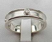 Handmade designer silver diamond wedding ring