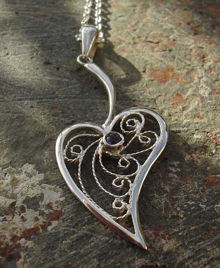 Handmade heart necklace sales