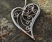 Womens handmade heart necklace