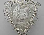 Womens handmade heart silver necklace