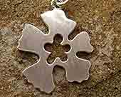 Womens handmade silver flower necklace