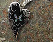 Womens handmade heart silver necklace