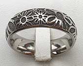 Flower Designer Titanium Ring
