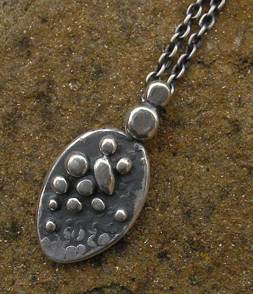 womens oxidised silver necklace