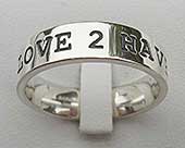 Womens personalised silver ring