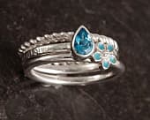 Womens pretty silver stacking rings