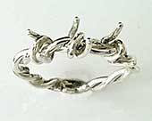 Barbed wire silver ring