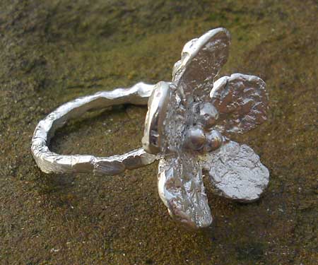 Womens designer silver ring