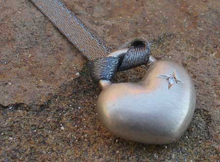 womens silver diamond heart necklace