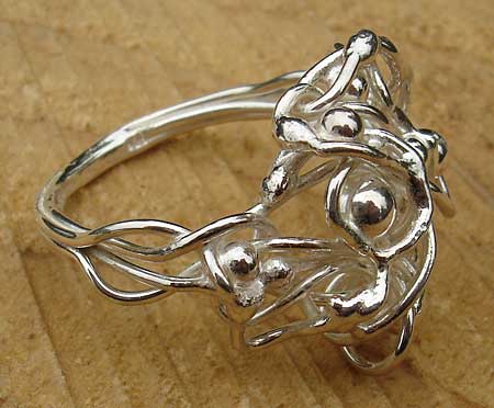 womens silver gothic designer ring