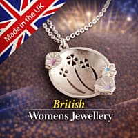 Womens silver jewellery and a made in the UK British Union Jack