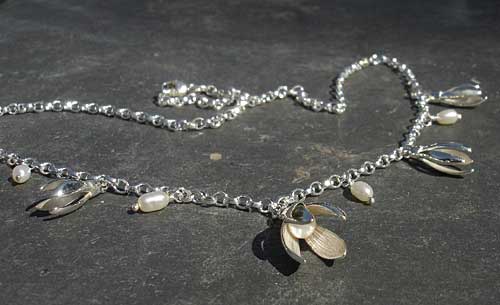 Womens Silver & Pearl Snowdrop Necklace | LOVE2HAVE UK!