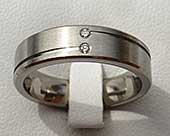 Size Q Twin Diamond Wedding Ring