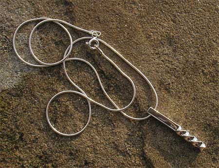 Womens unusual silver designer necklace