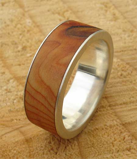 wood inlay wedding ring