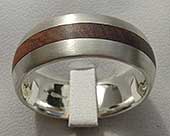 Wood inlay wedding ring