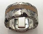 Wooden inlay titanium ring