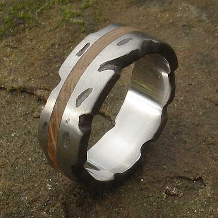 Wooden titanium ring