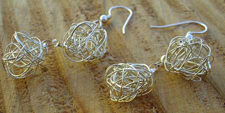 ball silver earrings